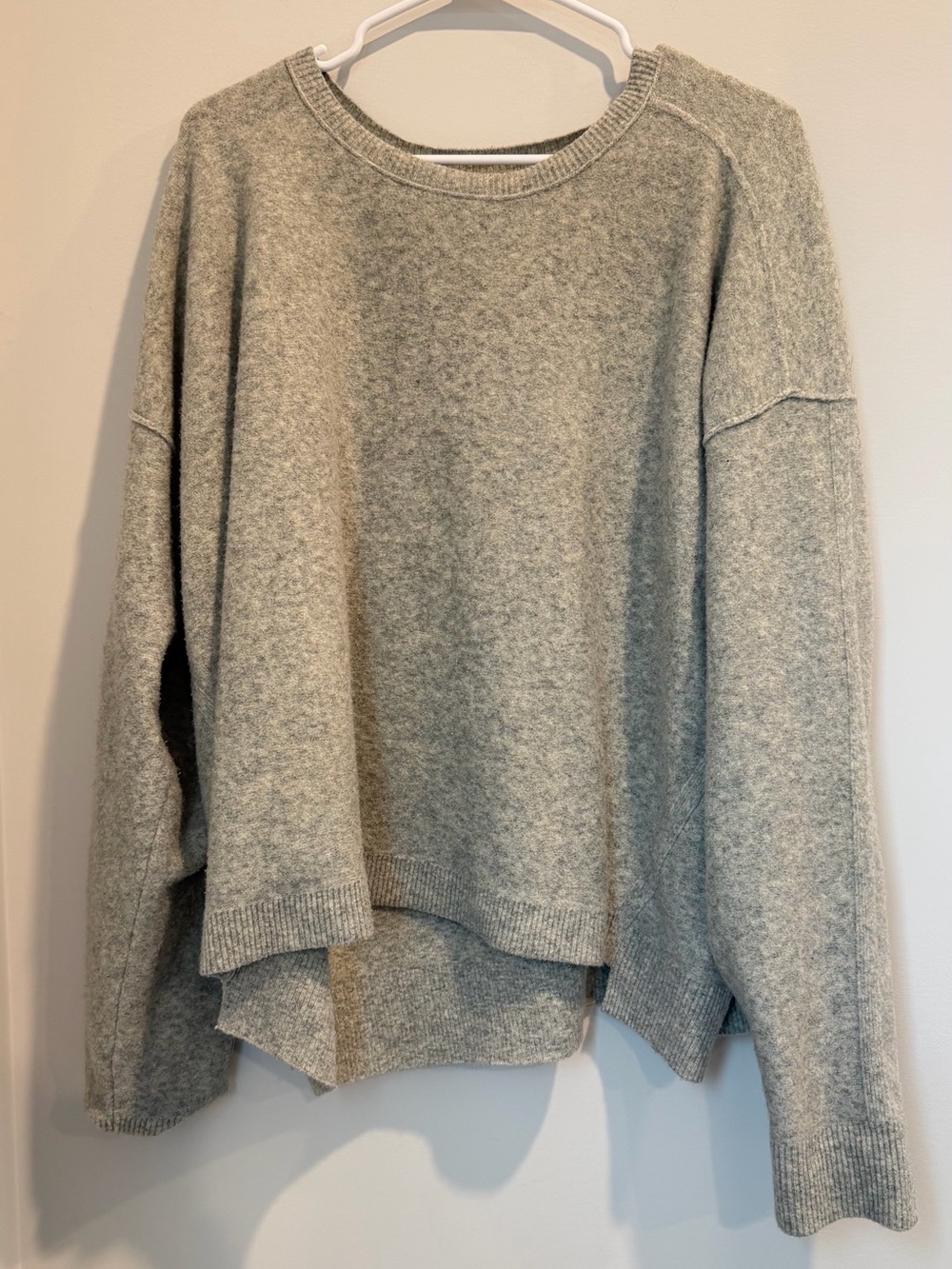 Free People Light Grey Crewneck Pullover